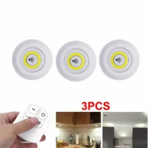 3-in-1 Remote Control LED Light Set, Wireless Stick-On Cabinet Lights with Timer & Brightness Control