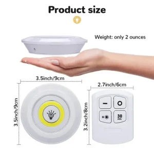3-in-1 Remote Control LED Light Set, Wireless Stick-On Cabinet Lights with Timer & Brightness Control