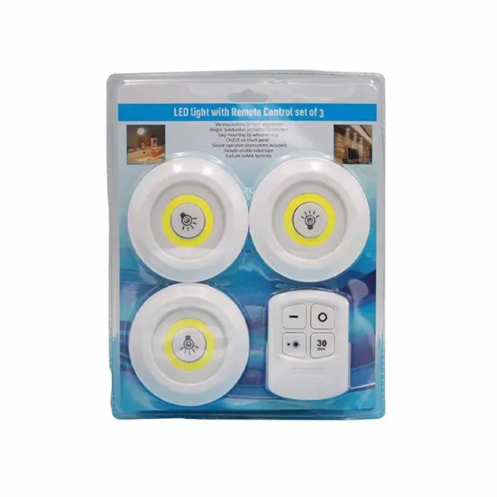 3-in-1 Remote Control LED Light Set, Wireless Stick-On Cabinet Lights with Timer & Brightness Control - Image 7