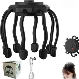 Electric Octopus Head Scalp Massager Rechargeable, HEGRUS Vibrating Head Massager for Stress Relief & Relaxation