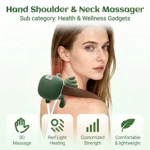 FH-670 Hand Shoulder & Neck Massager, Rechargeable 3D Shiatsu Massager with Heat Therapy