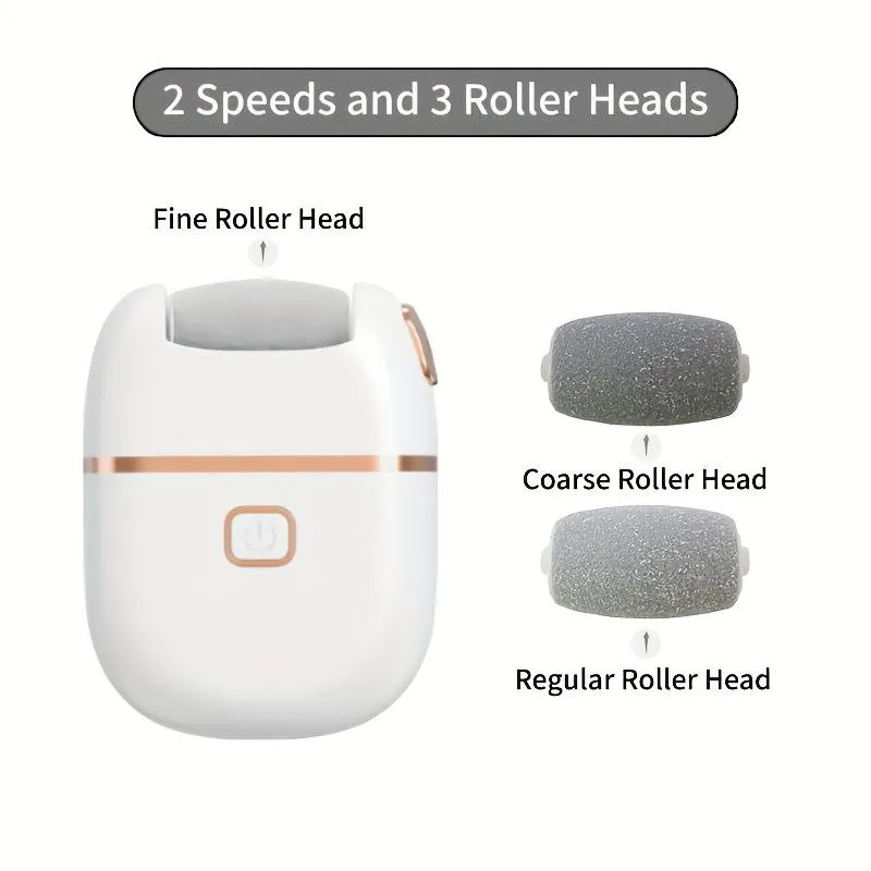 Electronic Pedicure Tool Rechargeable, Electric Foot Callus Remover with 2 Roller Heads - Bikdoo Electronic Pedicure Tool Rechargeable, Electric Foot Callus Remover with 2 Roller Heads - Image 2