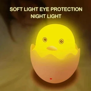 Yellow Duck Egg LED Small Night Light, Cute Plug-in Bedside Night Lamp for Kids