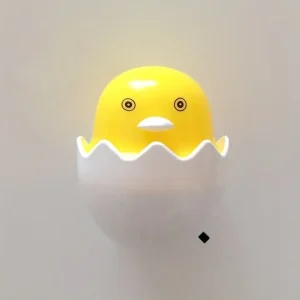 Yellow Duck Egg LED Small Night Light, Cute Plug-in Bedside Night Lamp for Kids
