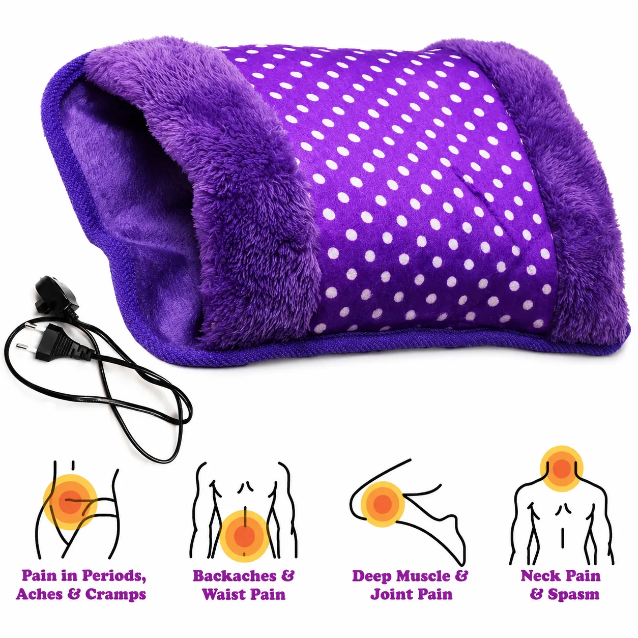 Electric Hot Water Bag Rechargeable, Portable Heating Pad for Pain Relief & Muscle Therapy - Bikdoo Electric Hot Water Bag Rechargeable, Portable Heating Pad for Pain Relief & Muscle Therapy - Image 3