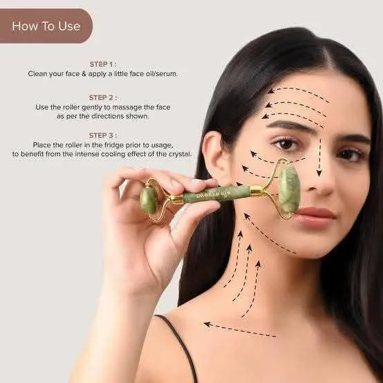 Jade Roller & Gua Sha Facial Massage Roller, Natural Jade Stone Face Massage Set for Skin Care - Bikdoo Jade Roller & Gua Sha Facial Massage Roller, Natural Jade Stone Face Massage Set for Skin Care - Image 3