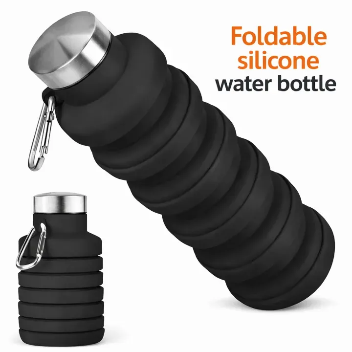Collapsible Silicone Water Bottle, Foldable Leakproof BPA-Free Travel Water Bottle - Bikdoo Collapsible Silicone Water Bottle, Foldable Leakproof BPA-Free Travel Water Bottle - Image 2