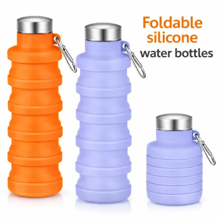 Collapsible Silicone Water Bottle, Foldable Leakproof BPA-Free Travel Water Bottle - Bikdoo Collapsible Silicone Water Bottle, Foldable Leakproof BPA-Free Travel Water Bottle - Image 3