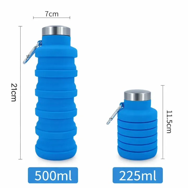 Collapsible Silicone Water Bottle, Foldable Leakproof BPA-Free Travel Water Bottle - Bikdoo Collapsible Silicone Water Bottle, Foldable Leakproof BPA-Free Travel Water Bottle - Image 4