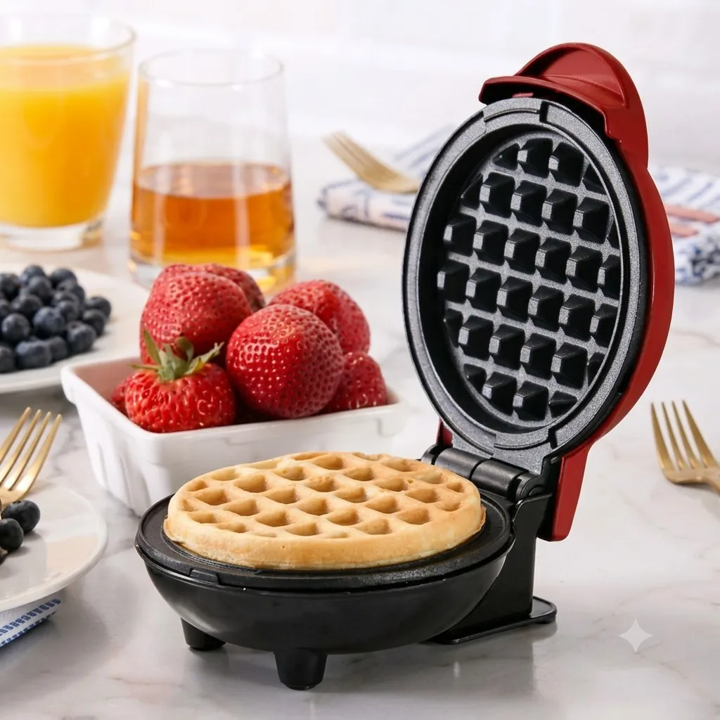 Mini Electric Waffle Maker Bubble Egg Cake Oven, Non-Stick Breakfast Waffle Machine